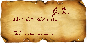 Járó Károly névjegykártya