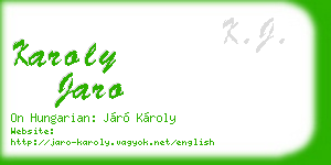 karoly jaro business card